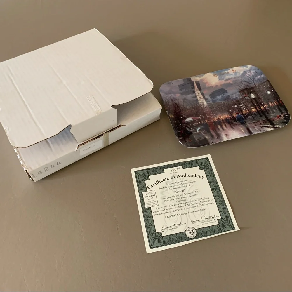 Boston (boston commons) by Thomas Kincaide Porcelain Plate (1994)